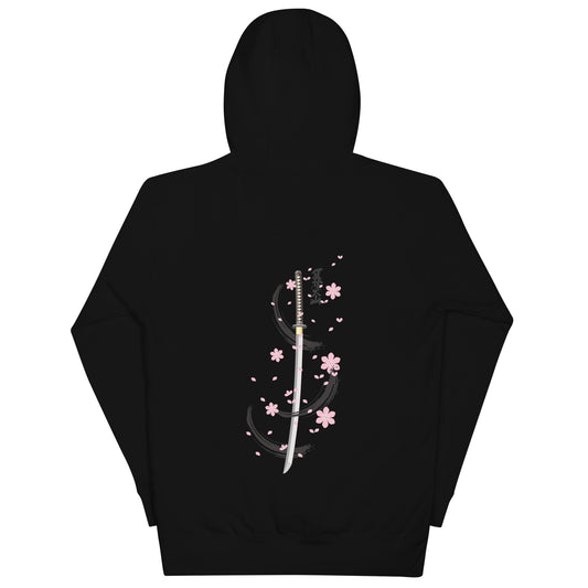 Blossoming Katana back print Hoodie