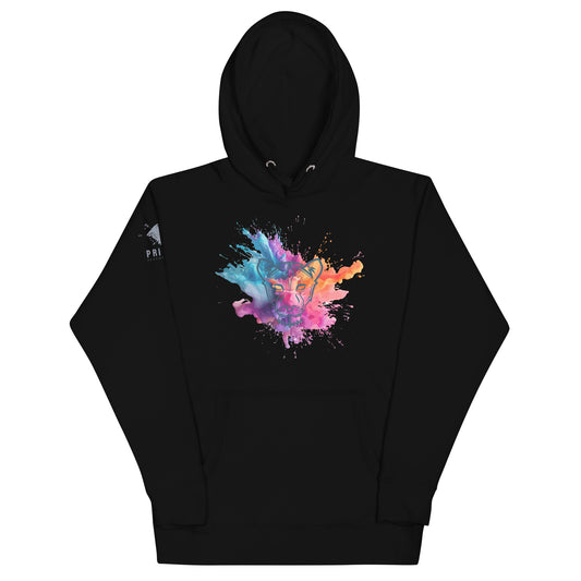 Colour Splash Geometric Lioness Hoodie