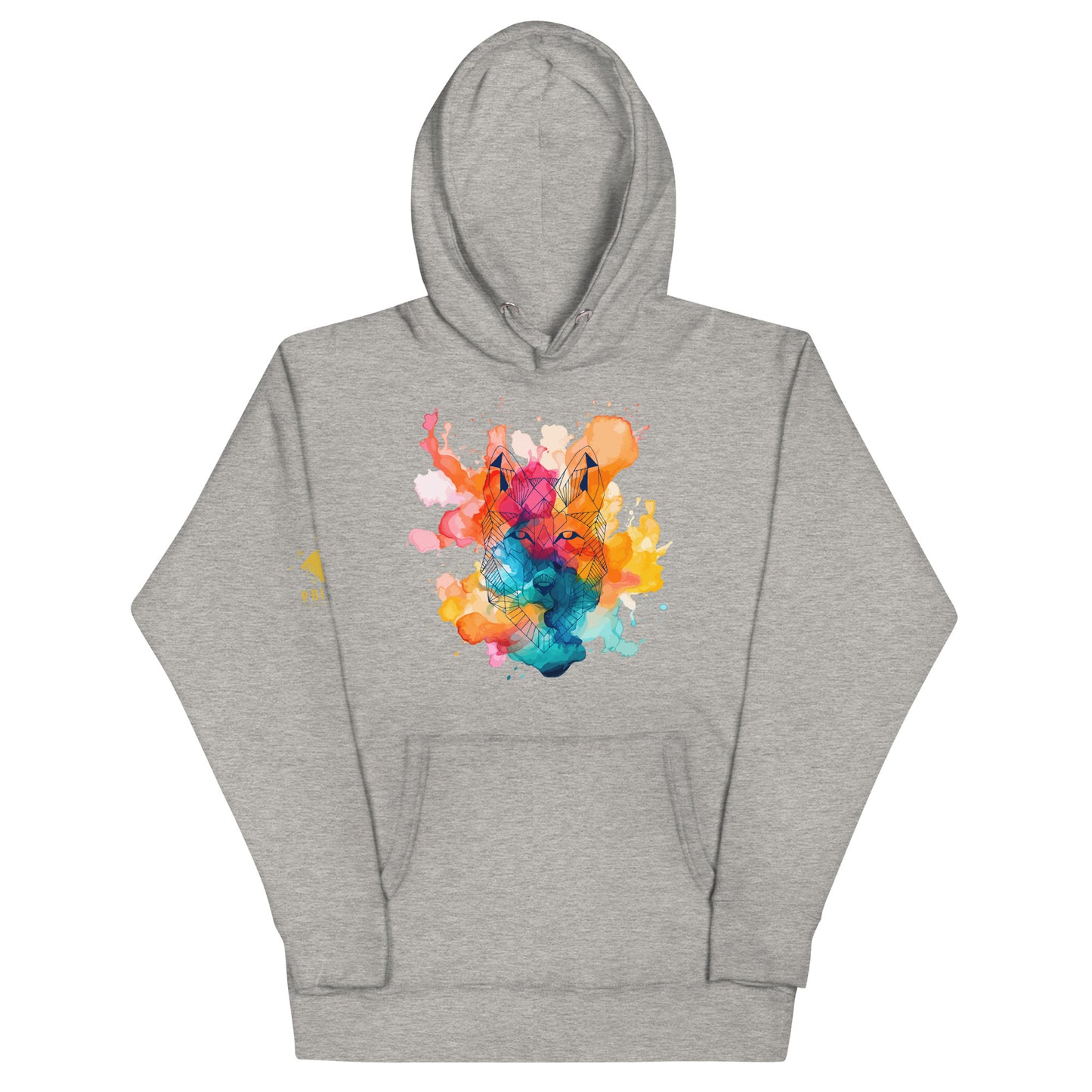 Colour Splash Geometric Wolf Hoodie