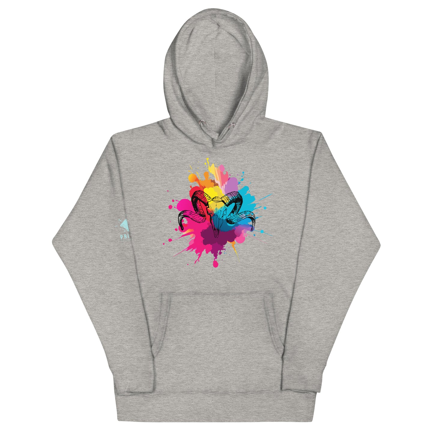 Colour Splash Ram Skull Hoodie