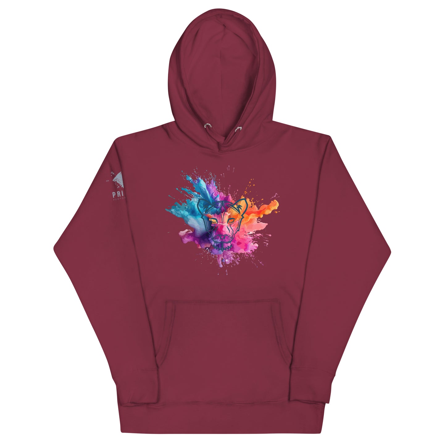 Colour Splash Geometric Lioness Hoodie