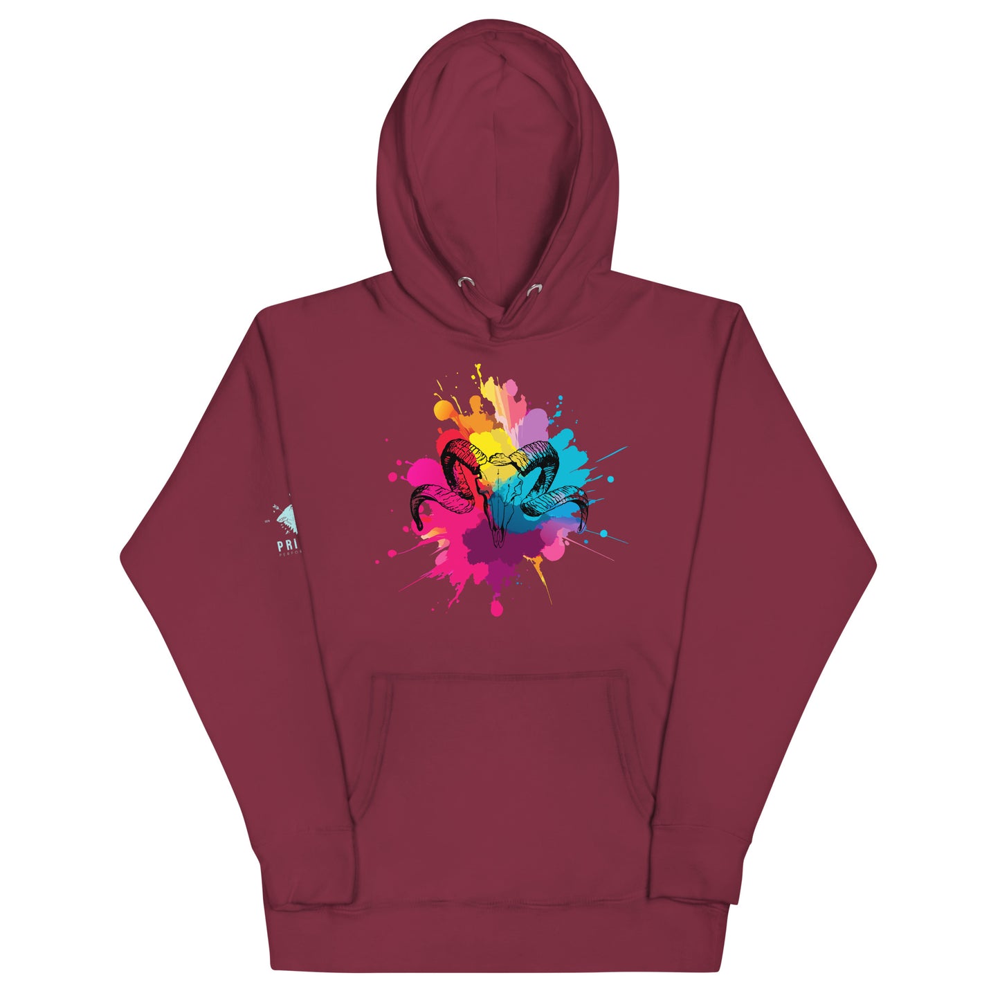 Colour Splash Ram Skull Hoodie