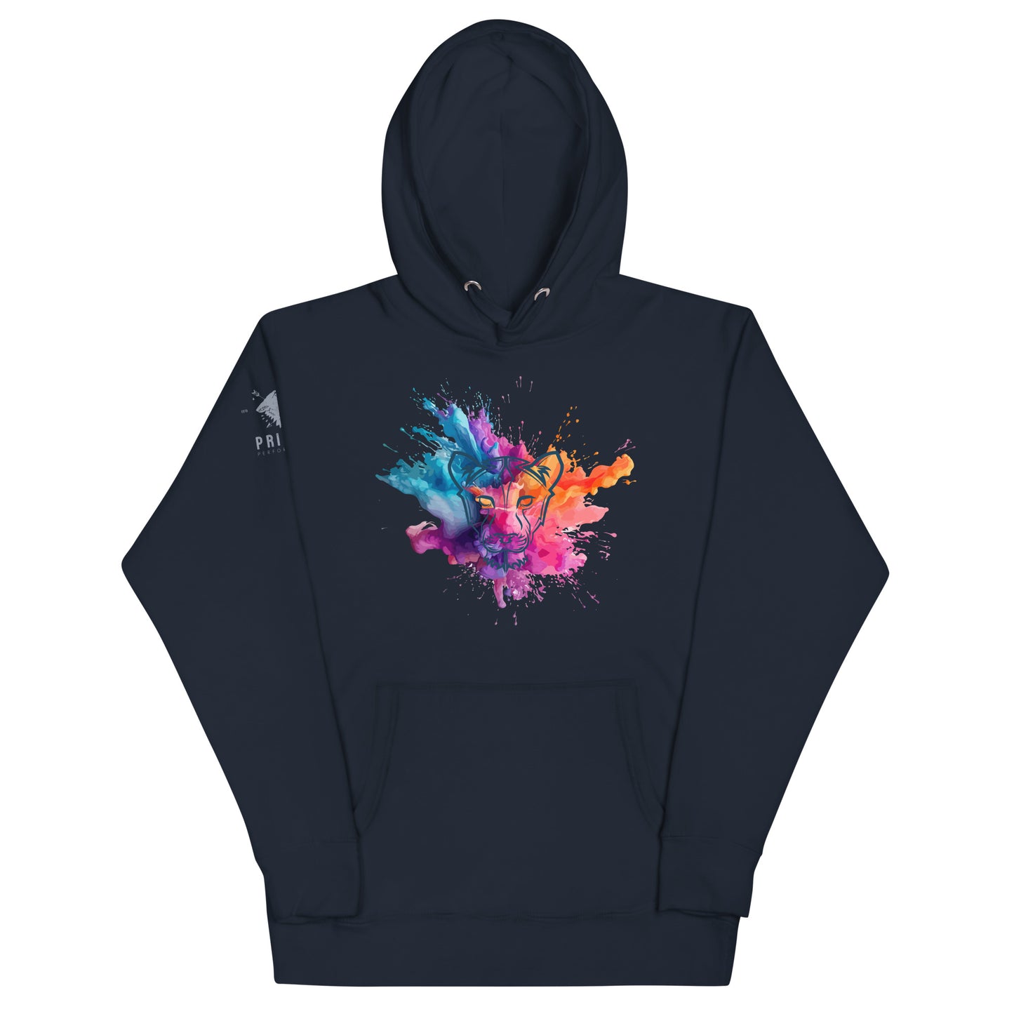 Colour Splash Geometric Lioness Hoodie