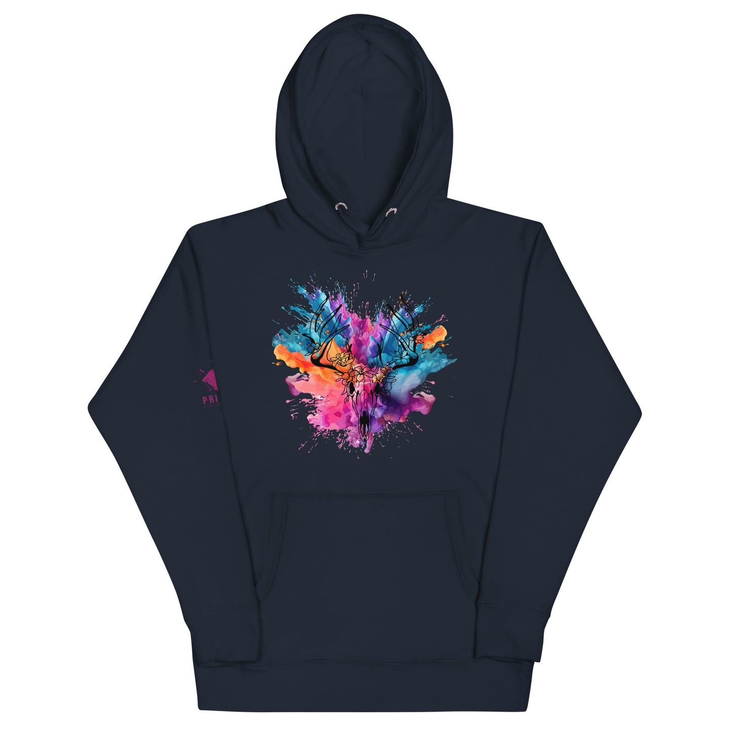 Colour Splash Stag Skull Hoodie