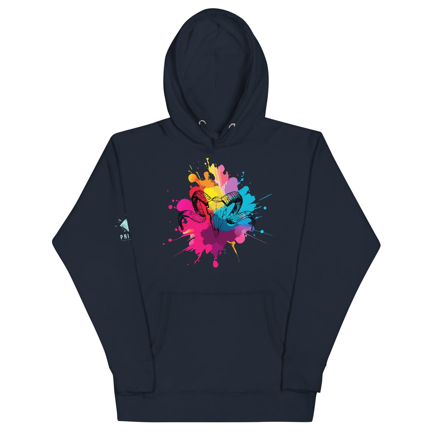 Colour Splash Ram Skull Hoodie