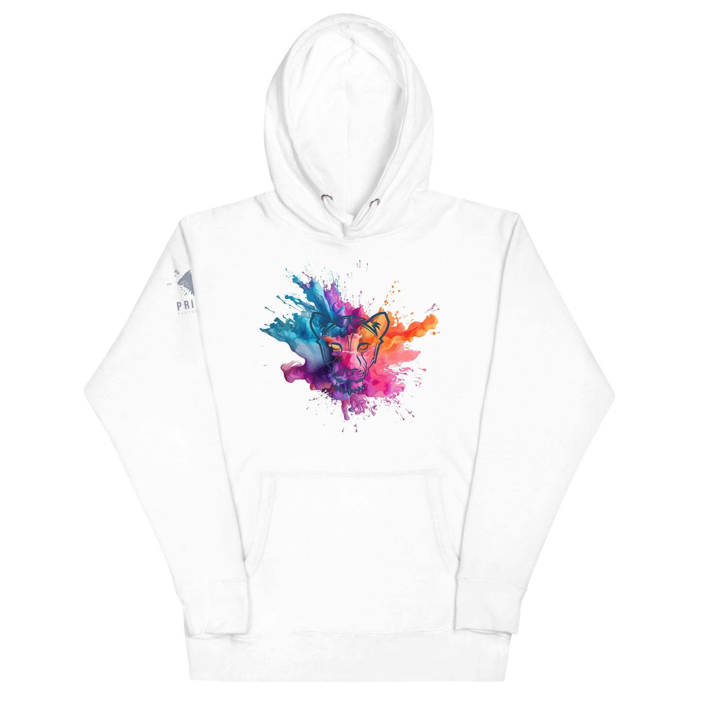 Colour Splash Geometric Lioness Hoodie