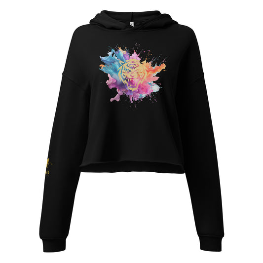 Colour Splash Rage Crop Hoodie