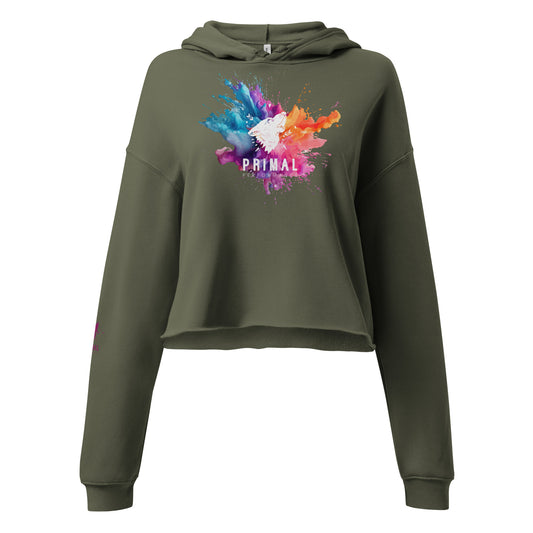 Colour Splash Primal Crop Hoodie